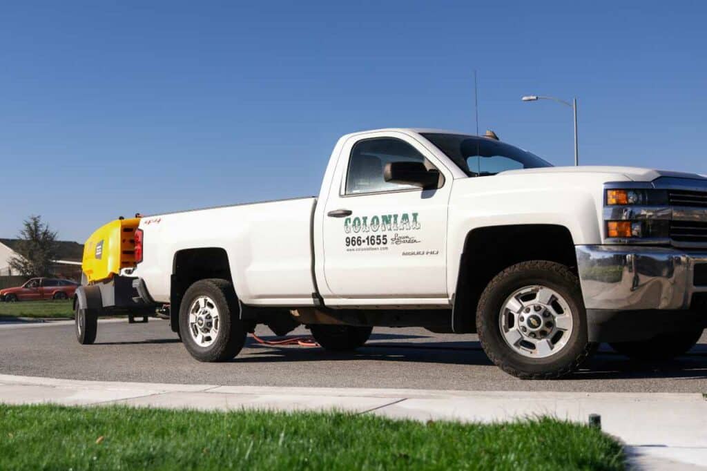 Colonial Lawn and Garden lawn care Yakima service truck